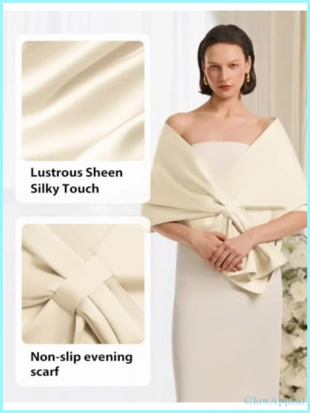 Pull Through Satin Shawl Wrap for Evening Wedding Dress